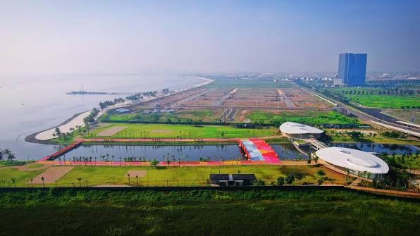 Pemandangan udara proyek eco-city kawasan pesisir mandiri PIK 2 Tangerang